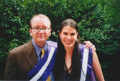 With Andrew Wille on the day of our graduation from Naropa. Photo by Nathaniel Bowler.