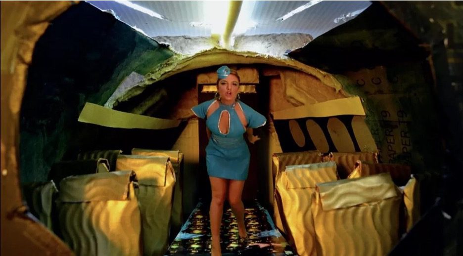 Video still from Bitrán’s remake of Britney Spears’ 2003 video for ‘Toxic’