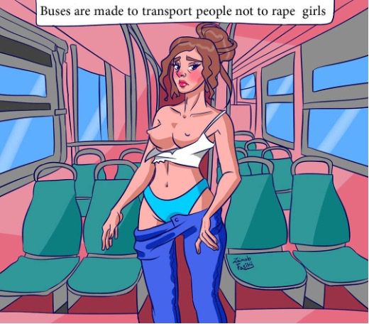 (Fasiki ‘Buses are made to transport people, not to rape girls.’ Screenshot captured on Twitter)